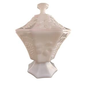 Vintage Milk Glass Octagon Candy Dish